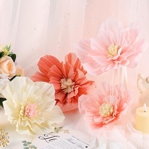 Cholemy 36 Pcs Tissue Paper Flowers, Crepe Decoration, Elegant Color - Image 3