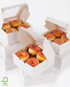 qiqee Bakery Box with Window 100packs 6x6x3 White Cookie Boxes Pastry Box for Wedding Favor Birthday ＆ Party - Image 3