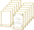 MaxGear 12 Pack Gold Acrylic Sign Holder 5x7, Double-Sided Tabletop Stand by MaxGear