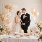I00000 175 Pcs Gold Wedding Plastic Plates and Disposable Napkins Set - Image 2