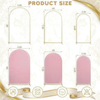 Toolterritary Set of 3 Metal Arch Backdrop Stand with Cover Set, (8FT, 7.2FT, 6.6FT Wedding Arch and Cover Set), Backdrop Arch for Party, Baby Shower, Birthday, and Graduation Ceremony - Image 6