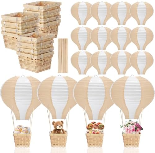 Meooeck 14 Sets Light Brown Hot Air Balloon Table Centerpieces Decor by Meooeck