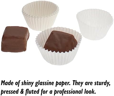 CybrTrayd No.4 Glassine Paper Approximately 12,500 Pieces – 1” Base, 3/4” Wall Candy Cups, White - Image 3