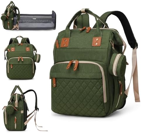 Diaper Bag with Changing Station, Baby Backpack with Foldable Changing Pad by Lamroro