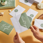 Naozinebi 100 Pack Thank You Cards with Envelopes and Stickers 6x8 Inches Green Sage Thanks Greetings Card Minimalistic Elegant Blank Cards for Wedding Baby Shower Birthday Holiday Supplies - Image 6