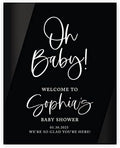 Andaz Press 16"x20" Black Acrylic Personalized Baby Shower Welcome Sign, Gender Neutral Large Oh Baby Sign for Easel Stand, Baby Shower Decorations by AndazPress