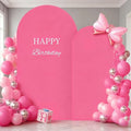 Hot Pink Arch Backdrop Cover 2 Set - 6.6FT, 5FT Spandex Fitted Wedding Arch Stand Covers Round Top Chiara Arch Backdrop Stands Cover for Birthday Parties Banquet Photo Background Decoration by WishCare