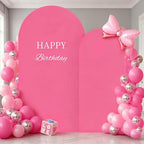 Hot Pink Arch Backdrop Cover 2 Set - 6.6FT, 5FT Spandex Fitted Wedding Arch Stand Covers Round Top Chiara Arch Backdrop Stands Cover for Birthday Parties Banquet Photo Background Decoration by WishCare