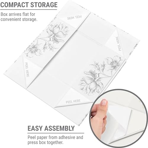 Luxury Keepsake Gift Box Silver Floral 11.5" x 7.5" x 3.5" (3-Pack) - Image 6