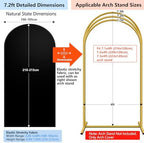 Hemmotop Stretchy Arch Backdrop Cover, Black, 7.2ft, 6ft, Set of 2 - Image 2