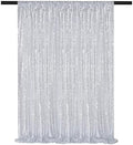 Glitter Silver Backdrop Curtain Panels 6x8FT Sequin Photography Backdrop by QueenDream