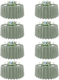 sancua Round Tablecloth 90 Inch Fit 30-72 Inch Tables, 8 Pack Sage Green by sancua