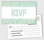 50 Blank RSVP Postcards Leaves Print 4"X6" Response Cards,RSVP Reply Card for Wedding,Bridal Shower,Baby Shower by Inkdotpot