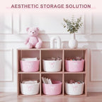 Boao 6 Pcs Small Gift Basket Pink White Bow Baskets for Gifts 8"x 5" - Image 4