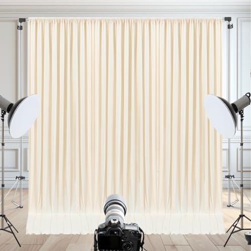 40x10ft Champagne Backdrop Curtain for Wedding Parties Wrinkle Free Fabric Champagne Drapes Backdrop Decoration for Baby Shower Birthday Photography Decoration 8 Panels, 5ft x 10ft - Image 7