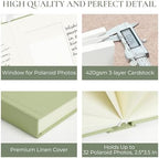 Vienrose Wedding Guest Book Journal for Polaroid, Wedding Registry Must Haves Things with 32 Blank Pages and Thick Paper, Linen Photo Album for Memory, Graduation, Dusty Sage Green - Image 5