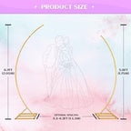 Metal Open Arch Backdrop Stand,Set of 2 Gold Curved Arch Backdrop Stand Half Moon Wedding Arches for Ceremony,Birthday,Anniversary,Baby Shower,Floral Stand,Ramadan Decoration (6.7FT & 5.8FT) - Image 2