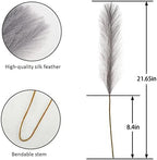 obbsie 50pcs Faux Pampas Grass Grey, 21.6" Short Artificial Pompous Grass Floral Fake Pompas Grass Branches Vase Filler Flower Arrangement for Home Wedding Boho Decor (Pack of 2) - Image 4