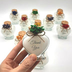 Wedding Favor Guest Bulk, Set of Heart Glass Candle Party with Custom Sticker and Dried Flowers Bridal Party, Baby Shower Gifts (White, Set of 100) - Image 7