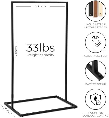 Elegant Wedding Welcome Sign Stand - Sturdy Black Metal Easel Holder - Image 7
