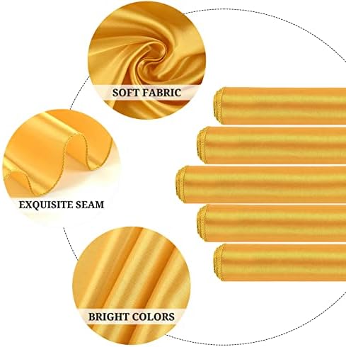60 Pcs Gold Chair Sashes Satin Chair Bows Sashes for Party, Hotel, Wedding, Reception, Restaurant Event Decoration (7 x 108 inch) - Image 3