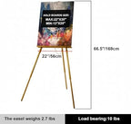 Falling in Art 65" A-Frame Wooden Tripod Easel Stand (Gold) - Image 2