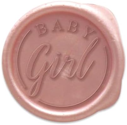 Infusion Wax Seal Baby Stickers - Elegant Self-Adhesive Baby Shower Envelope Seals in 12 Color Options - Perfect for Invitations, Cards, & Party Favors - 25 Pack (Baby Girl) by Infusion