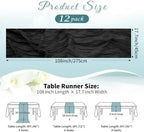 Black Boho Cheesecloth Table Runner 12 Pack 17x108 Inch Sheer Gauze - Image 2