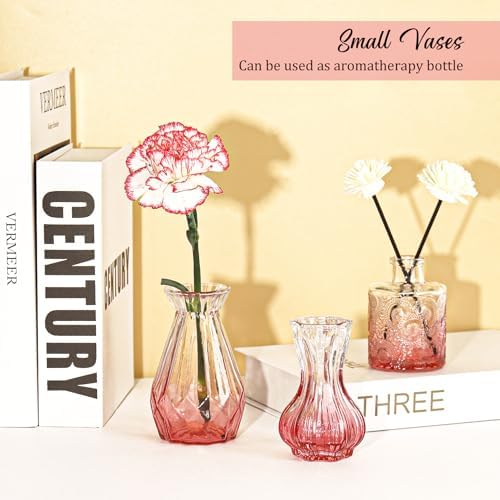 Set of 36 Glass Bud Vases Small Flower Vases for Centerpieces(Pink) - Image 4