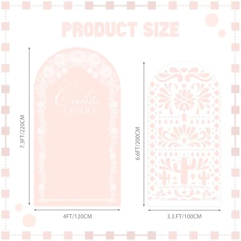 Mindsoft 2 Set Cielito Lindo Backdrop Cover 7.2ft 6.6ft Arch Pink - Image 2