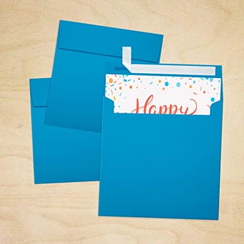 LUXPaper Square Invitation Envelopes | Peel & Press | 5" x 5" | Pool Blue | 80lb. Text | 250 Qty - Image 6