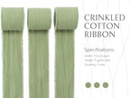 Keypan Sage Green Ribbon 1-1/2 Inch x 15 Yards Crinkle Fabric Cotton Ribbons for Gift Wrapping Wedding Invites Baby Shower DIY Crafts Home Decor (Pack of 2) - Image 2