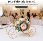 Gold Wire Cinderella Coach Carriage Centerpiece, 12" - Image 4