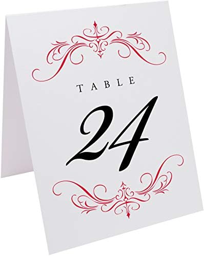 Classic Flourish Table Numbers, Ruby Red, 1-55 - Image 2
