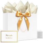 YACEYACE White Gift Bags with Ribbon, 20Pack of Gift Bags with Handles by YACEYACE