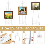 1 Pack White Wedding Easel Stand 57'' Display Stand, Classic - Image 3