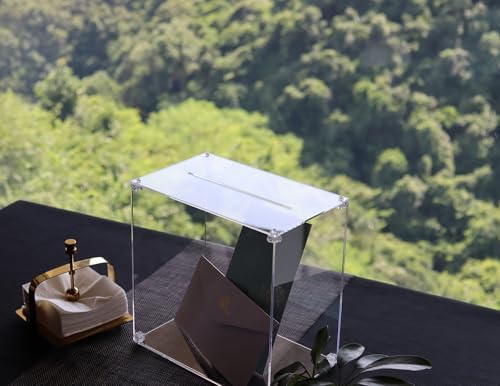 Clear Acrylic Wedding Card Box, DIY Large Card Box with Clear Assembly Parts, Party Cards Receiving for Birthdays, Graduation & Baby Shower Decorations, Easy for Traveling(10x10x6.18”) - Image 3