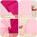 Pink Arch Cover 7.2FT 6FT Hot Pink Stretch Spandex Wedding Backdrop Cover - Image 7