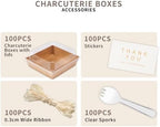 100pcs Smal Charcuterie Boxes with Clear Lids - Disposable Food Containers for Desserts,Boxes for Sandwich, Cake Slice Packaging, Fruit,Salad,Perfect for Bakery Treats,(Brown, 5.3 * 4.9 * 2.5 in) - Image 4