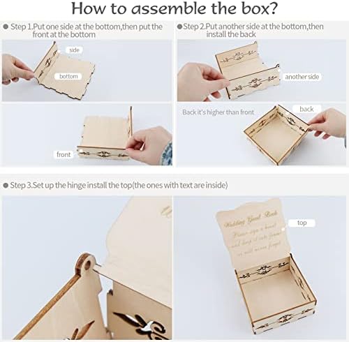 Wedding Guest Book Alternative with Box and Small Hearts,Personalized Round Drop Guest Sign for Rustic Wedding Decorations,Anniversary - Image 6