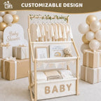 Wooden Baby Shower Crate Closet, Large Personalized Baby Gifts Basket - Image 5