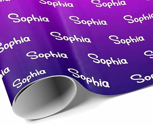 MyPupSocks Custom Birthday Gift Wrapping Paper, Personalized Gradient Purple Gift Wrap Paper with Logo Funny Wrapping Paper Roll for Men Women Boys Girls Christmas Memorial 58x23 3 Rolls - Image 3