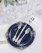 Hioasis 350 Pcs Blue Silver Plates for Graduation - Image 4