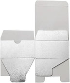100 4 x 4 x 2" Silver Cake Wedding Favors Boxes with Tuck Top for Wedding Party Birthday Candy Gifts Decorations - Image 3