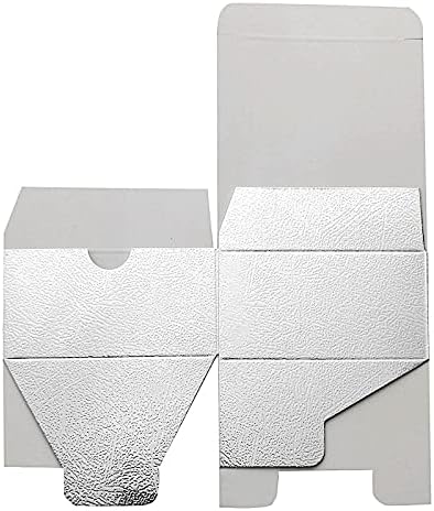 100 4 x 4 x 2" Silver Cake Wedding Favors Boxes with Tuck Top for Wedding Party Birthday Candy Gifts Decorations - Image 3