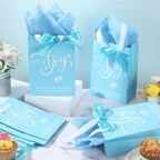 Qilery 50 Sets 8" Baby Shower Favor Bags, It's a Boy Gift Bags with Handle - Image 5
