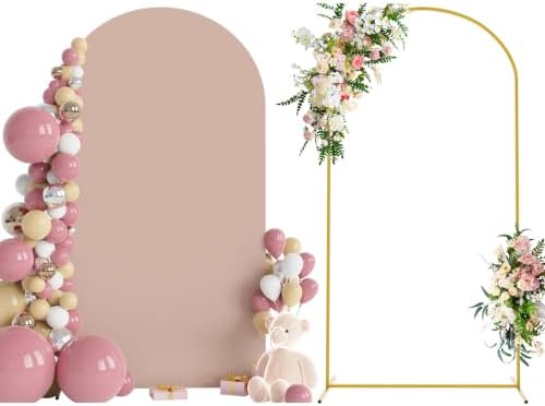 Wokceer 7.2FT Arch Backdrop Stand and Cover Set,Arch Stand with Nude Cover by Wokceer