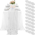 10 Pack Cheesecloth Table Runner 35 x 120 Inch, White by REWOMC