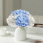 50 Pcs Faux White Blue Hydrangea Artificial Flowers Bulk, Fake Silk Hydrangea Flowers Heads with Stems for Wedding Decorations Garden Party Baby Shower Porch Home Decor Table Centerpieces - Image 5
