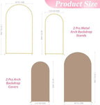 Wokceer Wedding Arch Backdrop Stand and Cover Set of 2,Arch and Nude Cover - Image 2